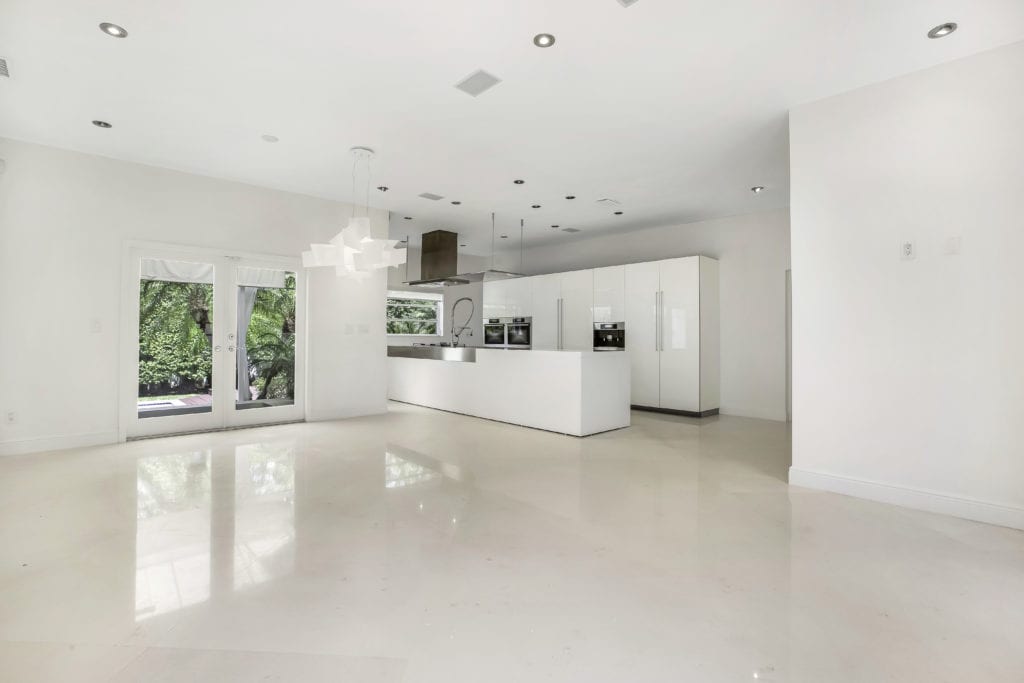 Empty Living room and Kitchen Area