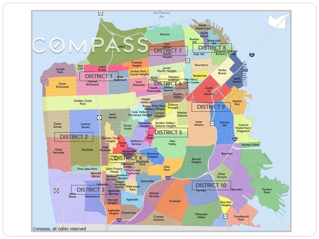 San Francisco real estate district map